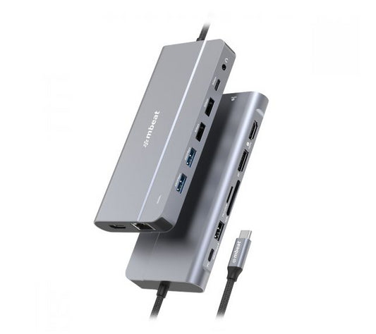 mbeatÂ® Elite X14 Triple 4K Display Multi-Port USB-C Hub USB-C 3.2 Gen 2 Ã— 1, Supports USB-C DisplayPort 1.4 (DP-Alt Mode)  HDMI 2.0 Version Ã— 2, Max.
