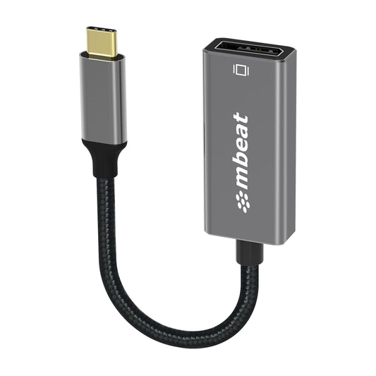 mbeat Elite USB-C to Display Port Adapter  -Converts USB-C to DisplayPort female port, 4K@60Hz (3840Ã—2160),  15cm - Space Grey Weight: 30g