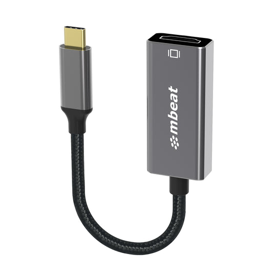 mbeat Elite USB-C to HDMI Adapter - Converts USB-C  to HDMI Female Port, Supports 4K@60Hz (3840Ã—2160), Gold Plated, Aluminium, Nylon braided Cable