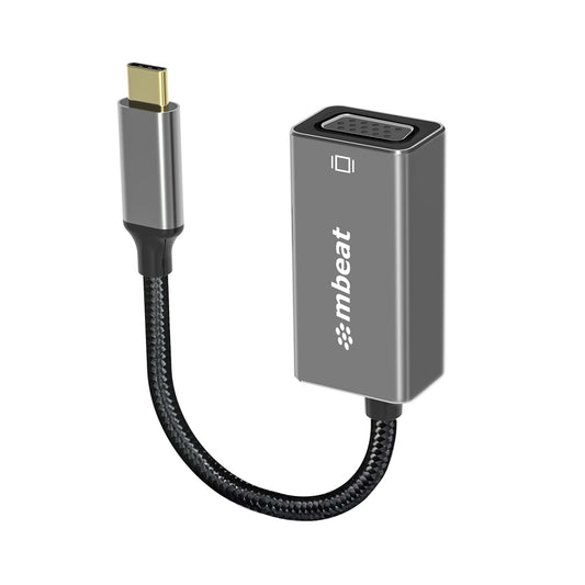 mbeat Elite USB-C to VGA Adapter - Coverts USB-C to VGA Female Port,  Supports up to1920Ã—1080@60Hz - Space Grey Weight: 30g