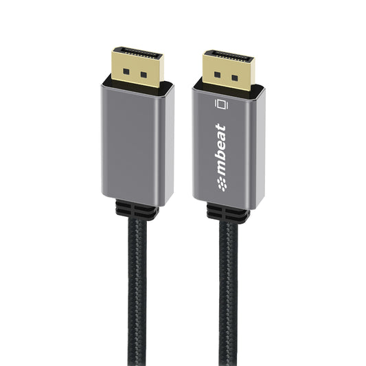 mbeat Tough Link 1.8m Display Port Cable v1.4 - Connects Computer, Laptop to HDTV, Monitor, Gaming Console, Supports 8K@60Hz (7680Ã—4320)  - Space Grey