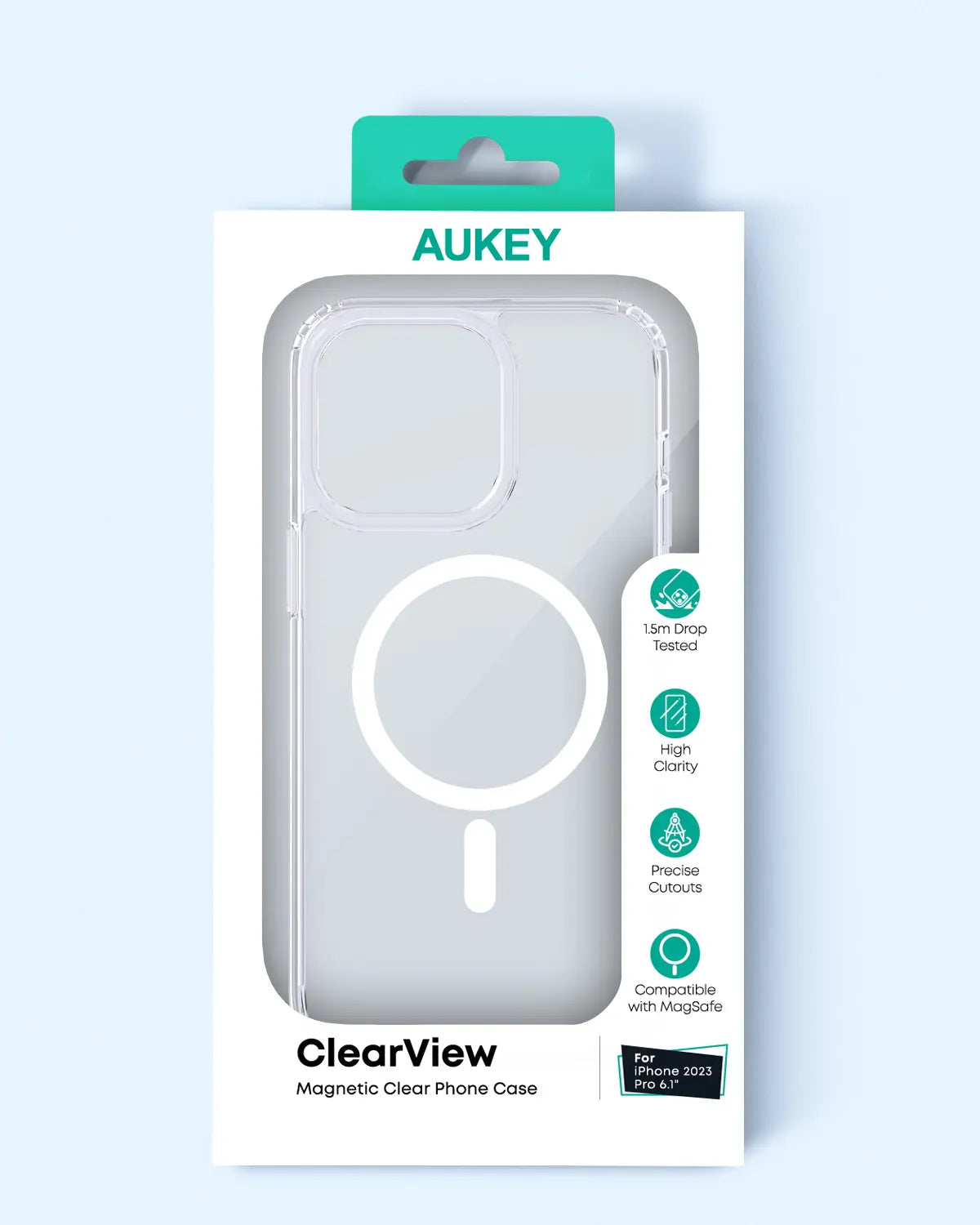 Aukey Clearview Magsafe iPhone 15 Pro Max Phone case - Transparent (TM10D)
