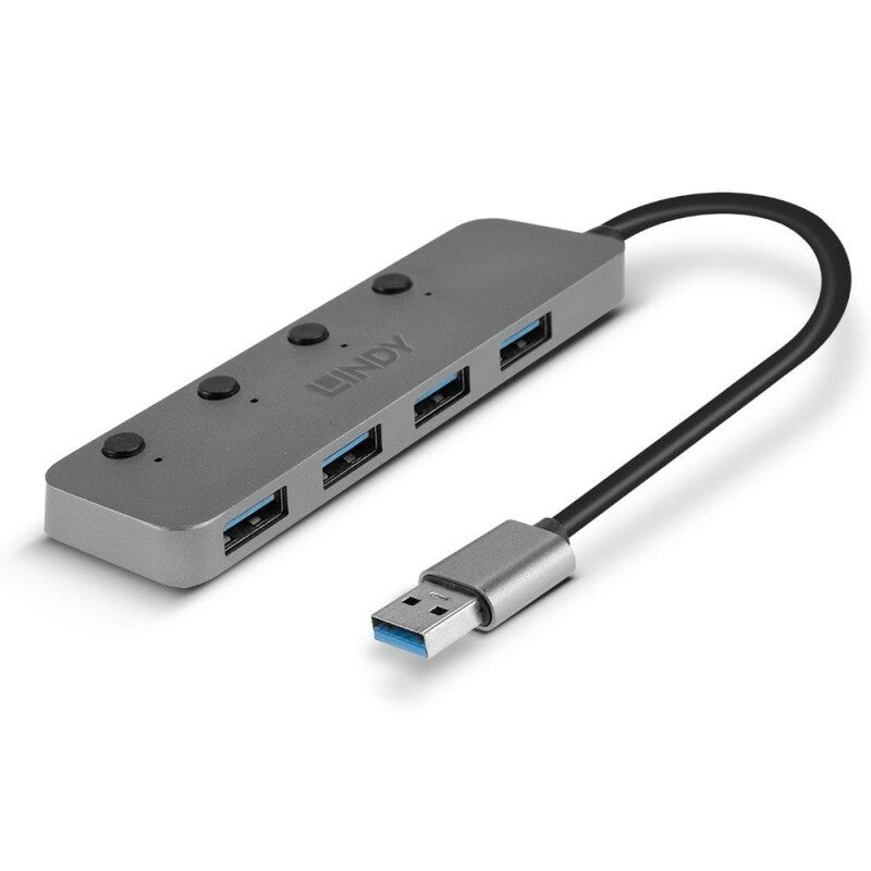 محول Lindy USB 3.0 ذو 4 منافذ