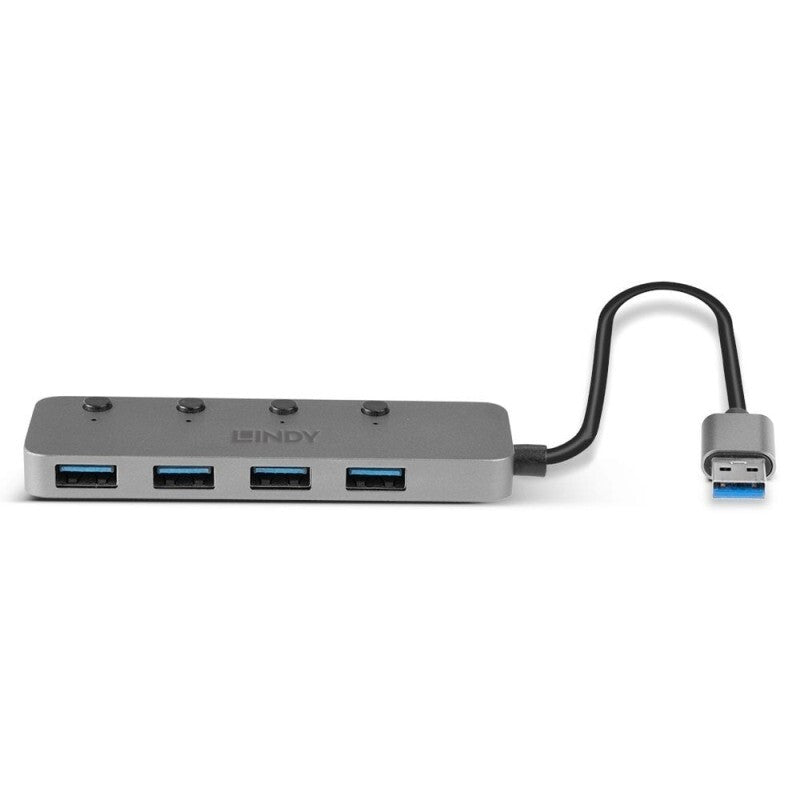 محول Lindy USB 3.0 ذو 4 منافذ