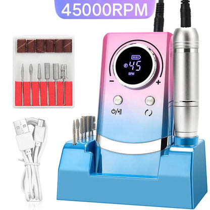 Professional 45000RPM Electric Nail Drill Kit