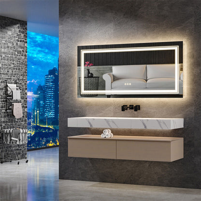 500x700mm LED Bathroom Mirror Anti-Fog Illuminated Shatterproof