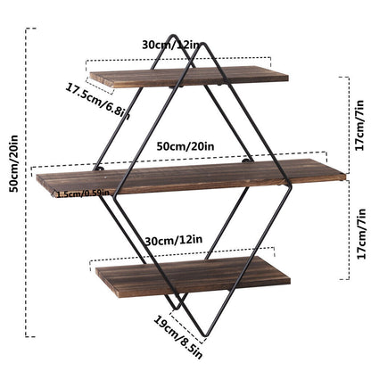 Vintage Rustic Wooden Floating Shelves