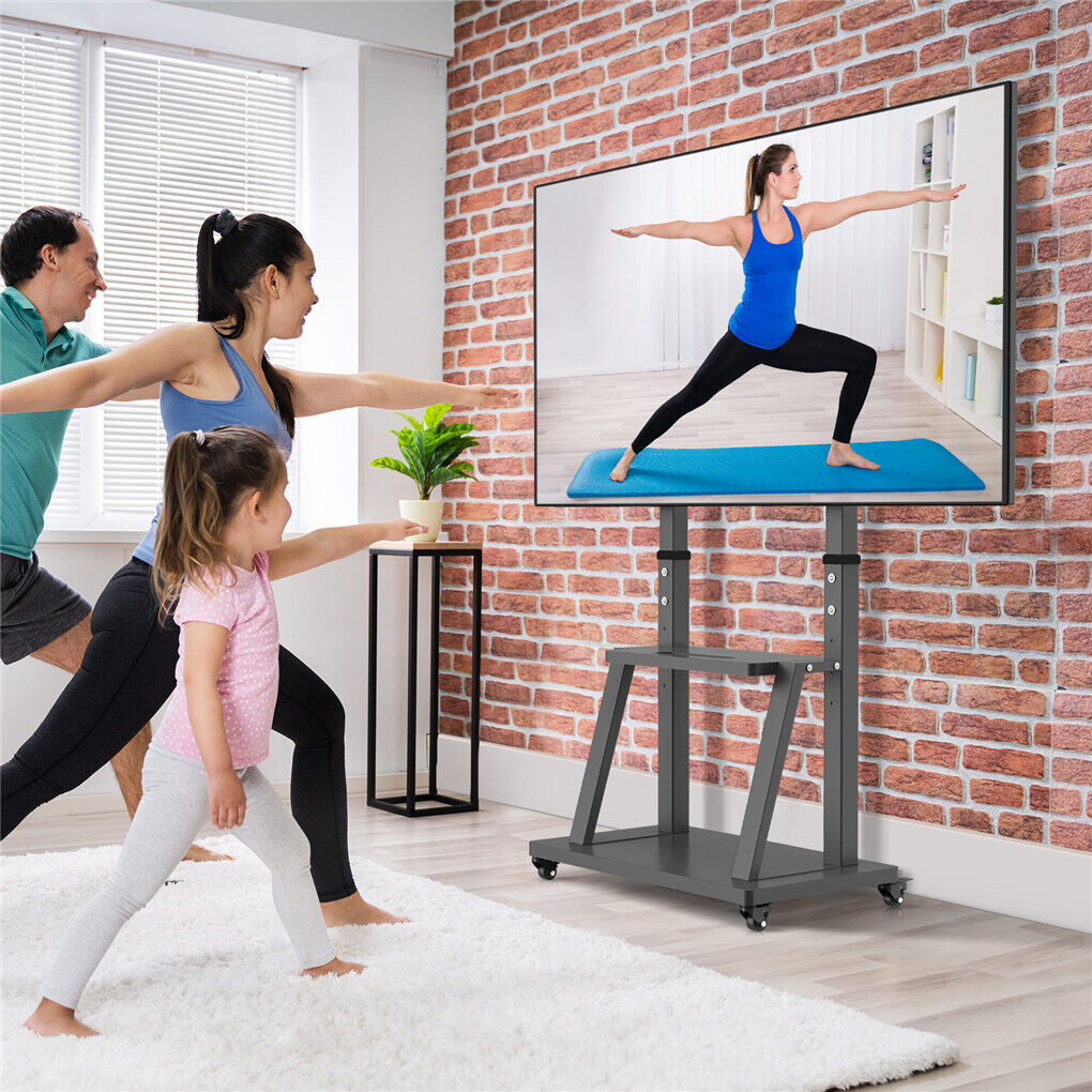 32-100 Heavy Duty TV Wall Mount with Shelf & Wheels