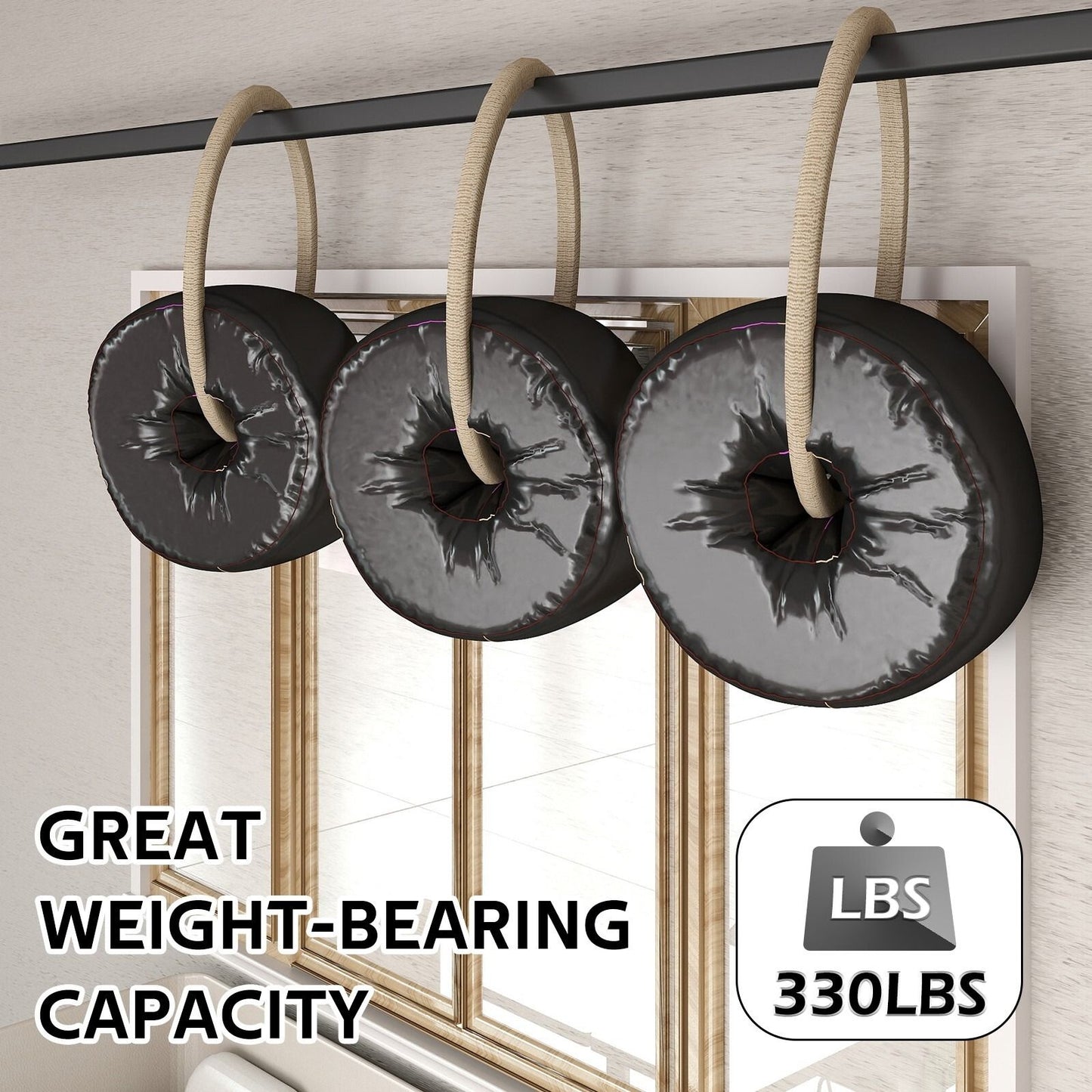 Sliding Barn Door Hardware Kit Heavy Duty Rust Resistant 2M