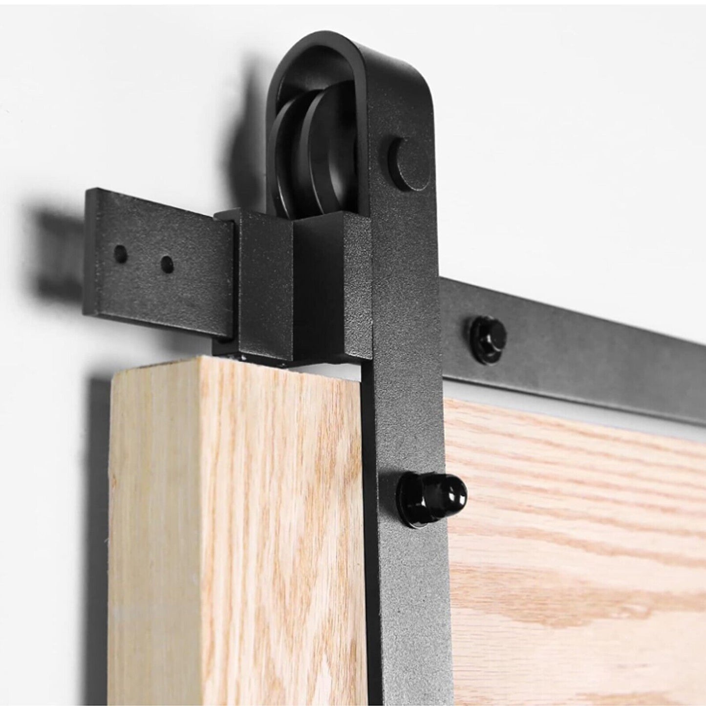 Sliding Barn Door Hardware Kit Heavy Duty Rust Resistant 2M