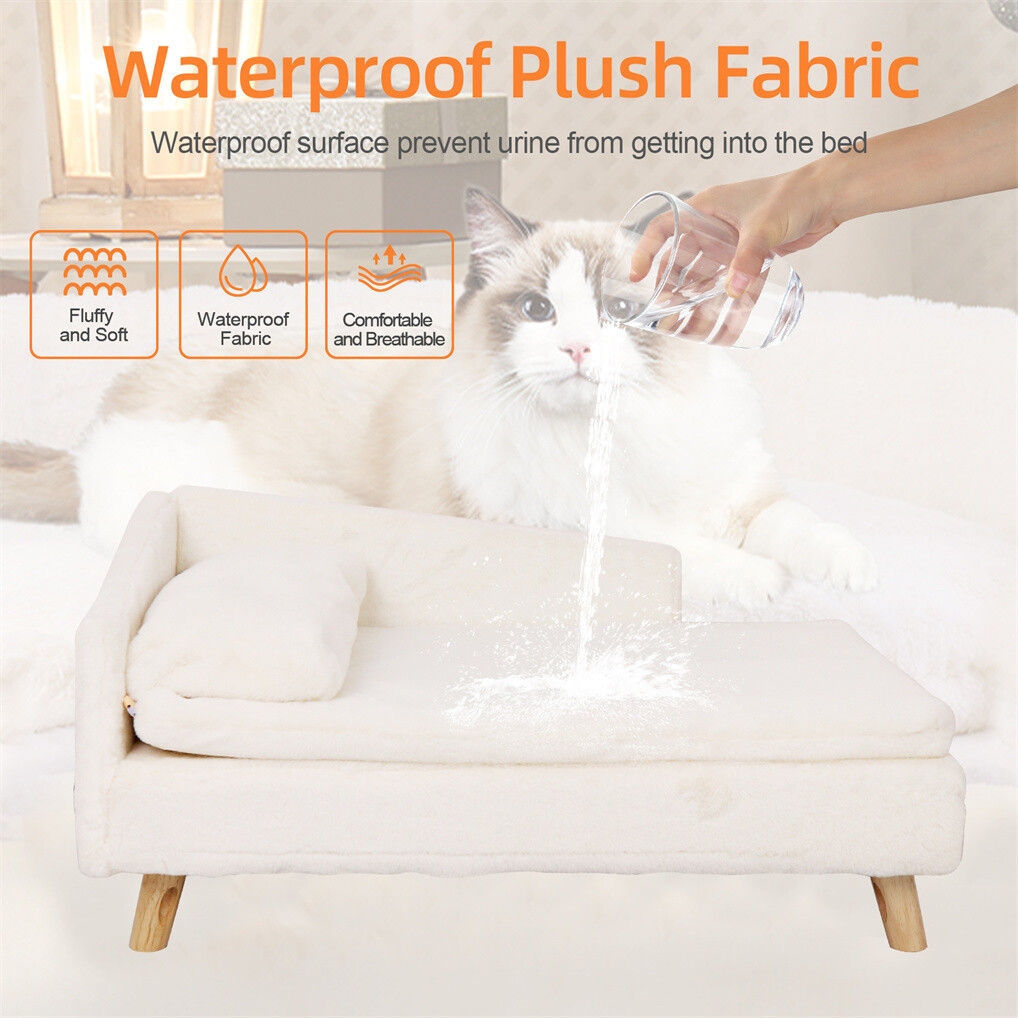 Luxury Pet Sofa Bed 70cm Rectangular Soft Cushion Anti-skid