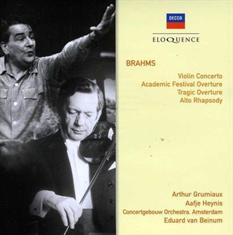 Brahms: Violin Concerto - Grumiaux, Arthur: Aafje Hey Cd Album