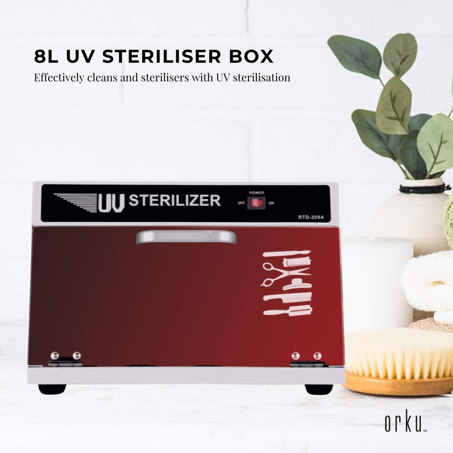 Orku 8L UV Steriliser Box Beauty Equipment Sanitising Salon Nail Tool Sterilizer