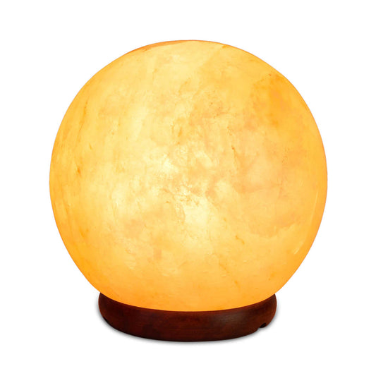 12V 12W 6.5 Ball Himalayan Pink Salt Lamp Carved Rock Crystal Light Bulb On/Off"