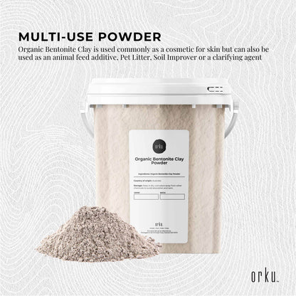 1.1Kg Organic Sodium Bentonite Clay Powder Tub Bucket - Cosmetic Montmorillonite