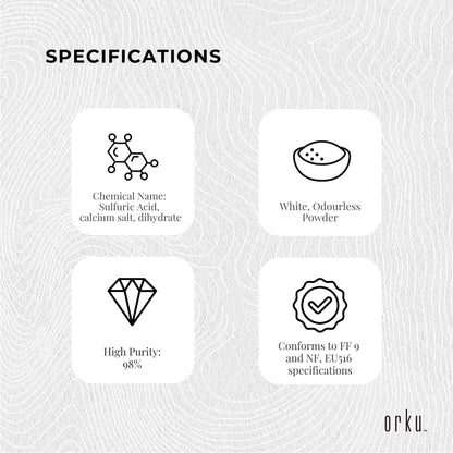 10Kg Calcium Sulphate Gypsum Powder -  Food Grade Hydrous Sulfate