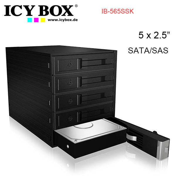 ICY BOX Backplane for 5x 3.5 SATA or SAS HDD in 3x 5.25" bay (IB-565SSK)"