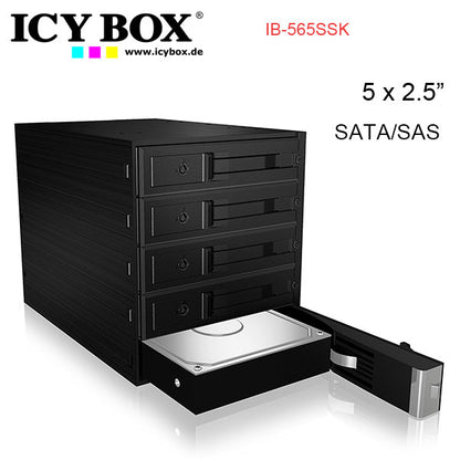 ICY BOX Backplane for 5x 3.5 SATA or SAS HDD in 3x 5.25" bay (IB-565SSK)"