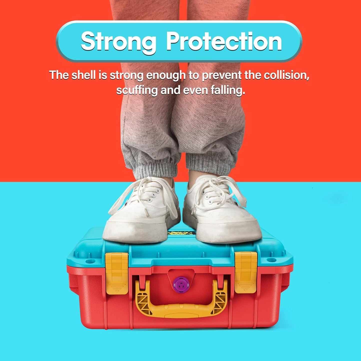 DEVASO Carrying Case for Nintendo Switch OLED Case, Professional Safe Hard-Red & Blue