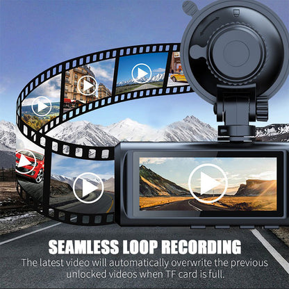 3 Channel 4K+1K+1K Dash Cam WiFi Car DVR Interior Cabin Camera Recorder with 32G Card