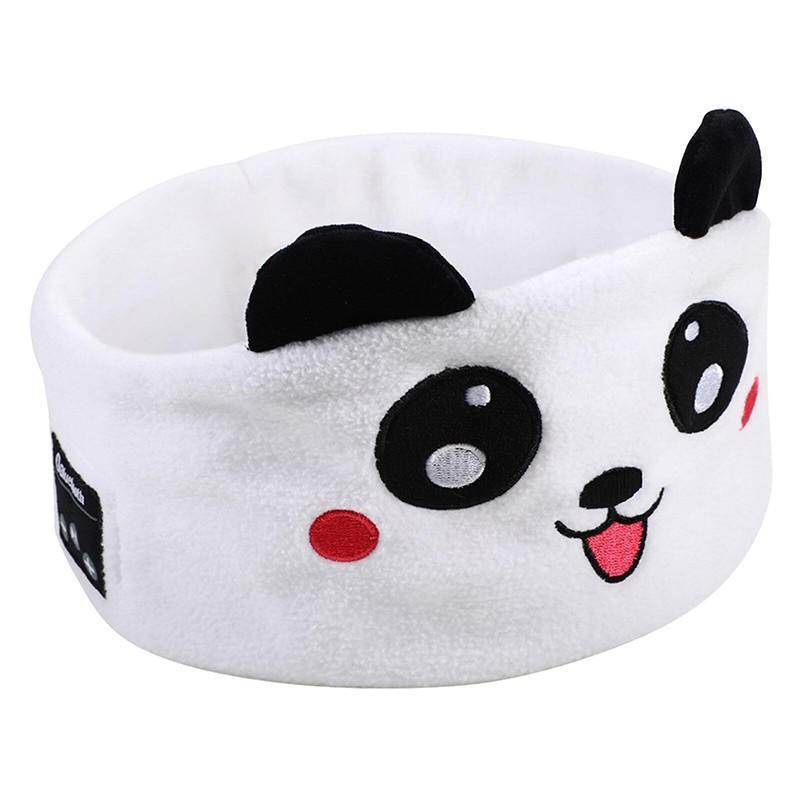 Cute Bluetooth Headband Headphones Wireless Sleep Music Mask with Mic - Brown-Bear