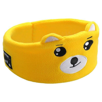 Cute Bluetooth Headband Headphones Wireless Sleep Music Mask with Mic - Brown-Bear