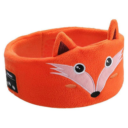 Cute Bluetooth Headband Headphones Wireless Sleep Music Mask with Mic - Brown-Bear