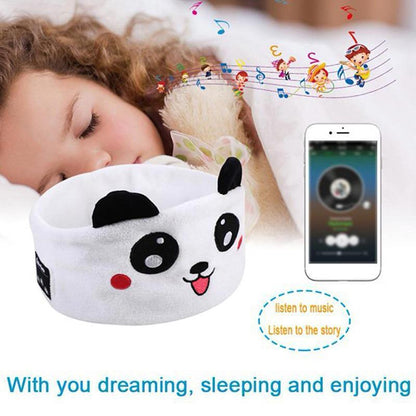 Cute Bluetooth Headband Headphones Wireless Sleep Music Mask with Mic - Grey-Hippo