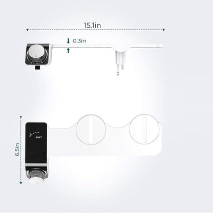 Bidet Toilet Seat Dual Nozzles Self-Cleaning Wash Hot Cold Mixer Water Sprayer - Cold Water
