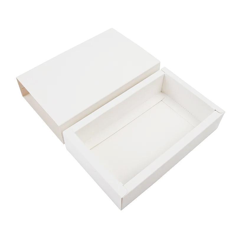 100PCS DIY Paper Box Drawer Type Jewelry Packing Box Tea Gift Cosmetics White - 12*9*3.3cm
