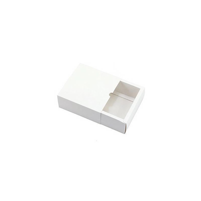 100PCS DIY Paper Box Drawer Type Jewelry Packing Box Tea Gift Cosmetics White - 12*9*3.3cm