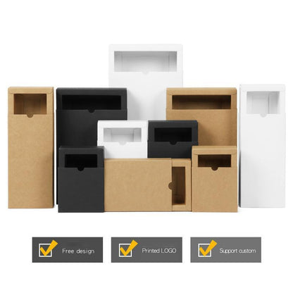 100PCS DIY Paper Box Drawer Type Jewelry Packing Box Tea Gift Cosmetics White - 17*8*3.5cm