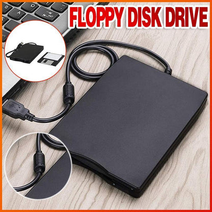 External USB 3.5 Floppy Drive for Windows & Mac - Retro Data Access"