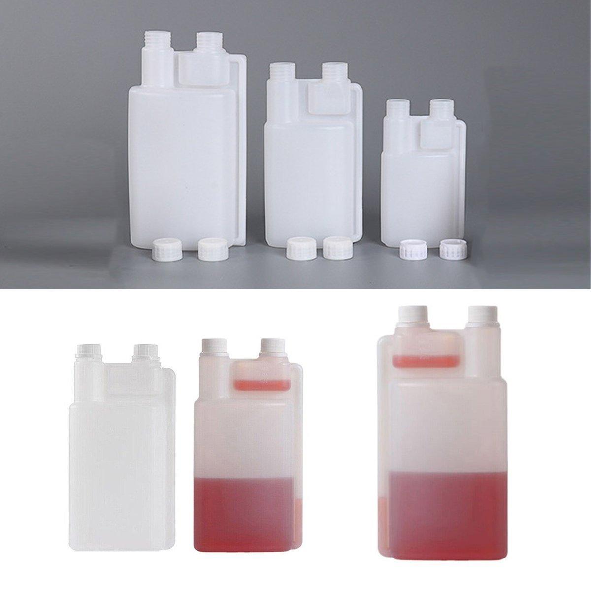 250-1000ml Plastic Twin Chamber Bottle with Tamper Evident Cap for Chemical Liquids - 10Pcs 500ml