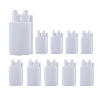 250-1000ml Plastic Twin Chamber Bottle with Tamper Evident Cap for Chemical Liquids - 10Pcs 500ml