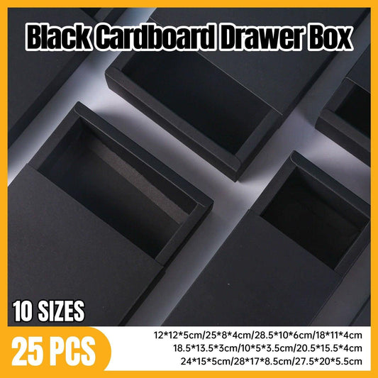 25X Black Kraft Paper Drawer Jewelry Package Necklace Bracelet Gift Package box - 18.5*13.5*3-25pcs