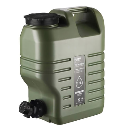 Outdoor Camping Water Storage Bucket with Faucet Portable Square Drinking Tank - 11L