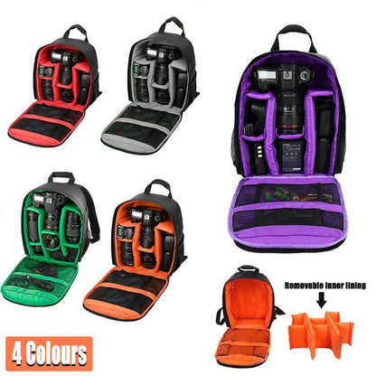 Waterproof DSLR Camera Backpack Multi Functional Rucksack for Canon Nikon Sony - Red