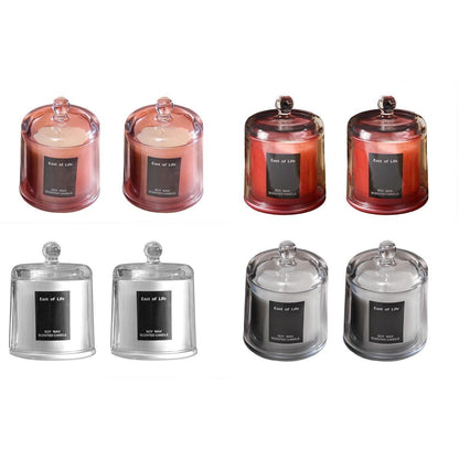 2Pcs Smokeless Glass Aromatherapy Candles Scented Gift Set for Relaxation - Lime Basil