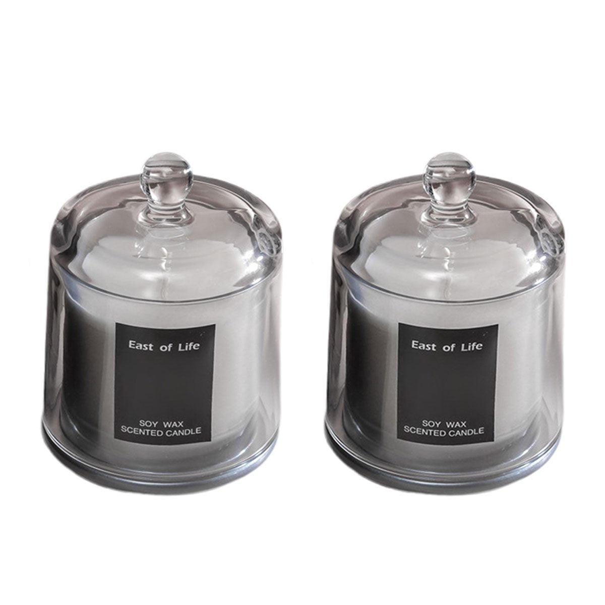 2Pcs Smokeless Glass Aromatherapy Candles Scented Gift Set for Relaxation - Velvet Rose