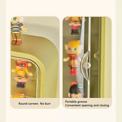 Wall Mounted Showcase Acrylic Figures Toys Display Case Dustproof Storage Box - Yellow