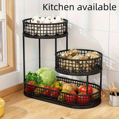 Luxury Multi-Layer Fruit Basket Snack Storage Rack Living Room Coffee Table - Gold