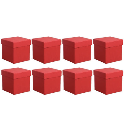 Square Gift Boxes 8pcs Empty Packaging Boxes for Favour Party Wedding Storage - Black-12x12cm
