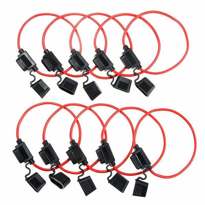 10Pcs 12V 40A Waterproof Standard Blade Inline Fuse Holder