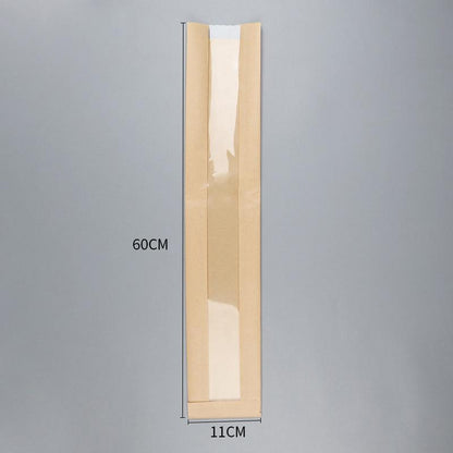 200PCS Transparent Food Greaseproof Bags French Bread Baguette Packaging Pouc - 35X11CM