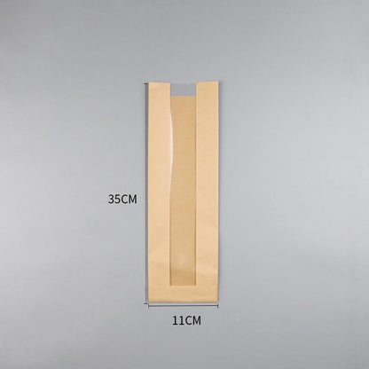 200PCS Transparent Food Greaseproof Bags French Bread Baguette Packaging Pouc - 35X11CM