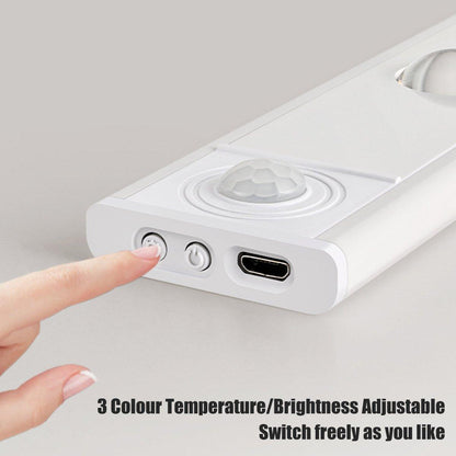 Ultra-Thin Intelligent LED Motion-Sensing Light Bar Rechargeable Strip Lamp - Remote Control Model - White 60cm