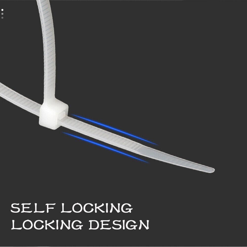 100X Cable Ties Zip Ties Nylon UV Stabilised Bulk White Cable Ties - 10*500mm White