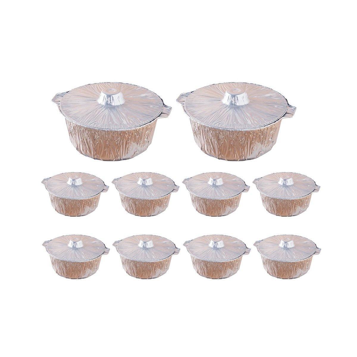 10PCS Duty Aluminum Foil Pots for Hotpot Camping Picnic Tinfoil field cutlery - 4000ml