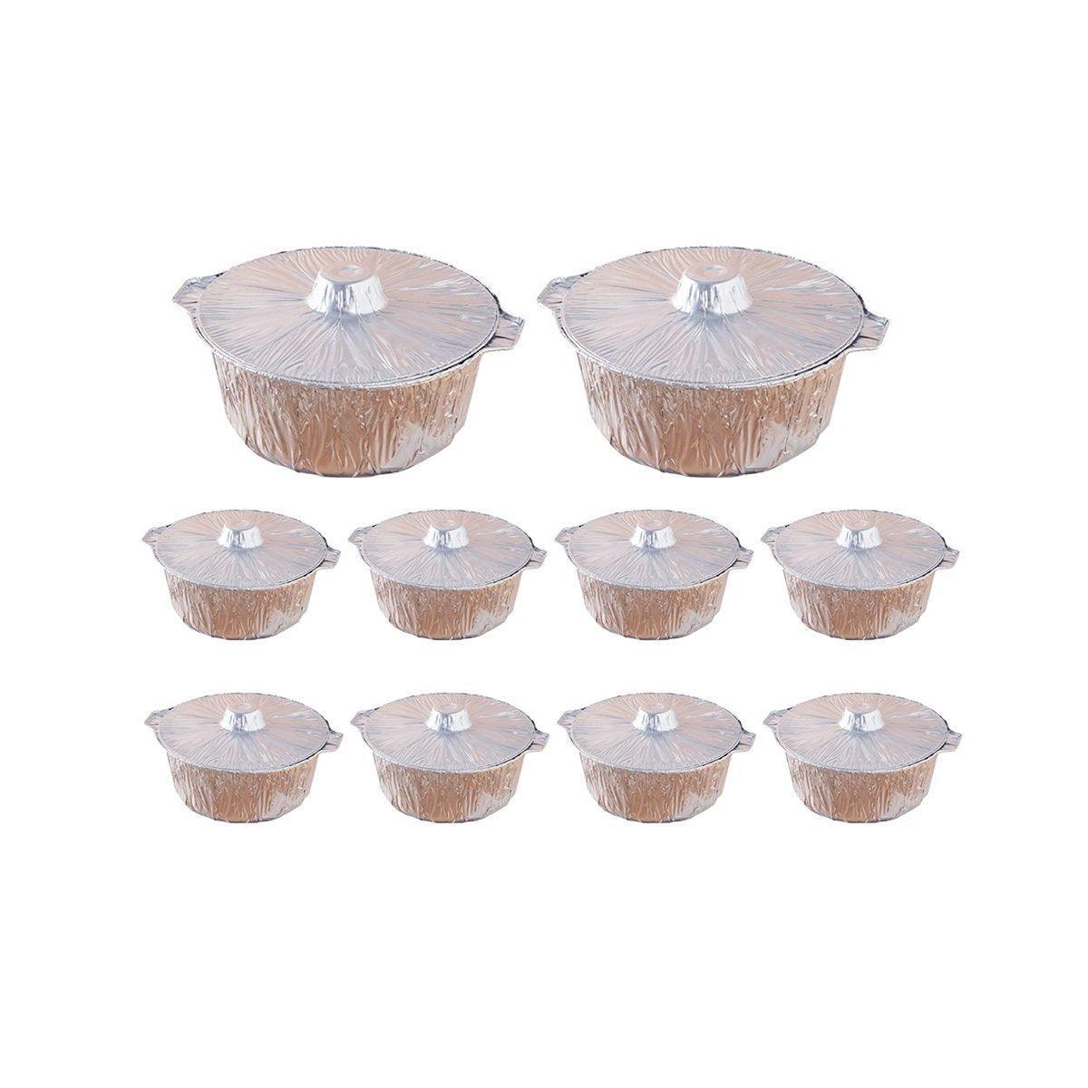10PCS Duty Aluminum Foil Pots for Hotpot Camping Picnic Tinfoil field cutlery - 4000ml